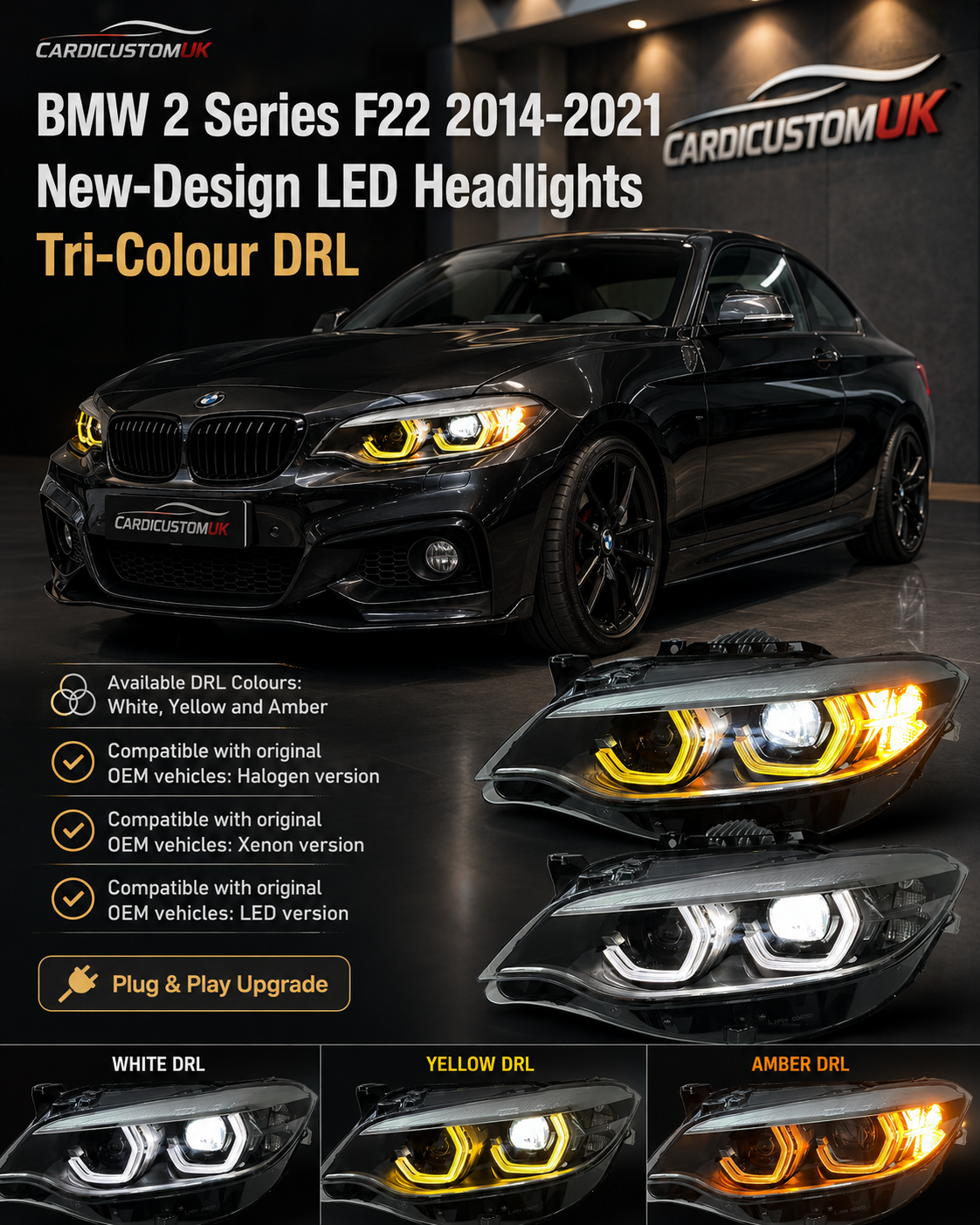 BMW 2 Series F22 Headlights