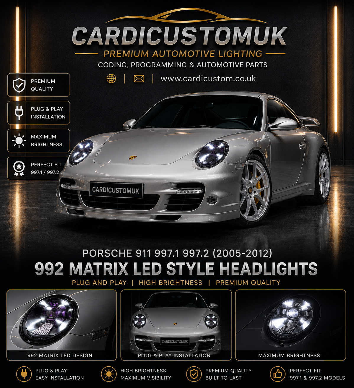 Porsche 911 997.1 997.2 2005-2012 Headlights