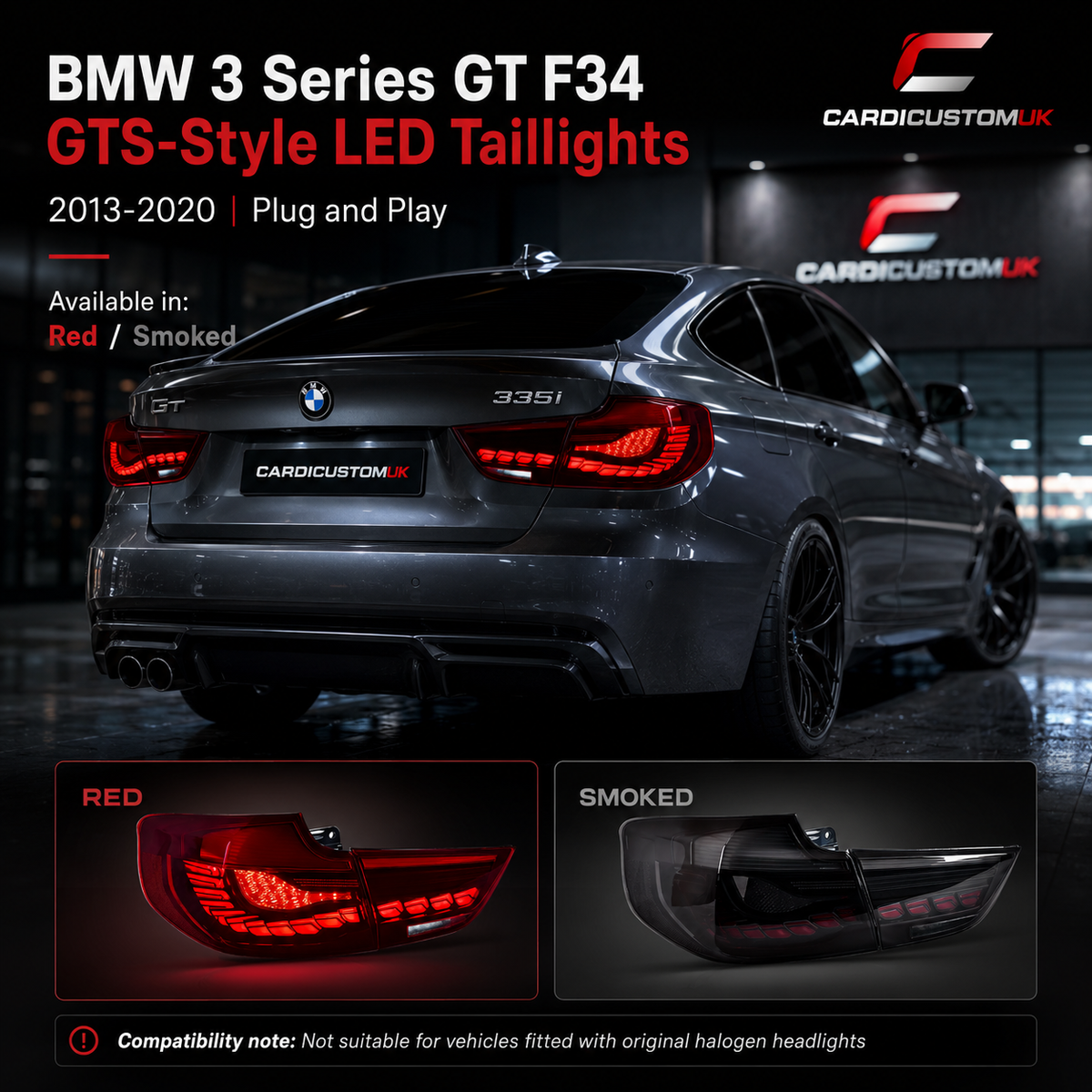 BMW 3 Series GT F34 GTS OLED LED Style Tail Light Rear Lamps Plug and Play