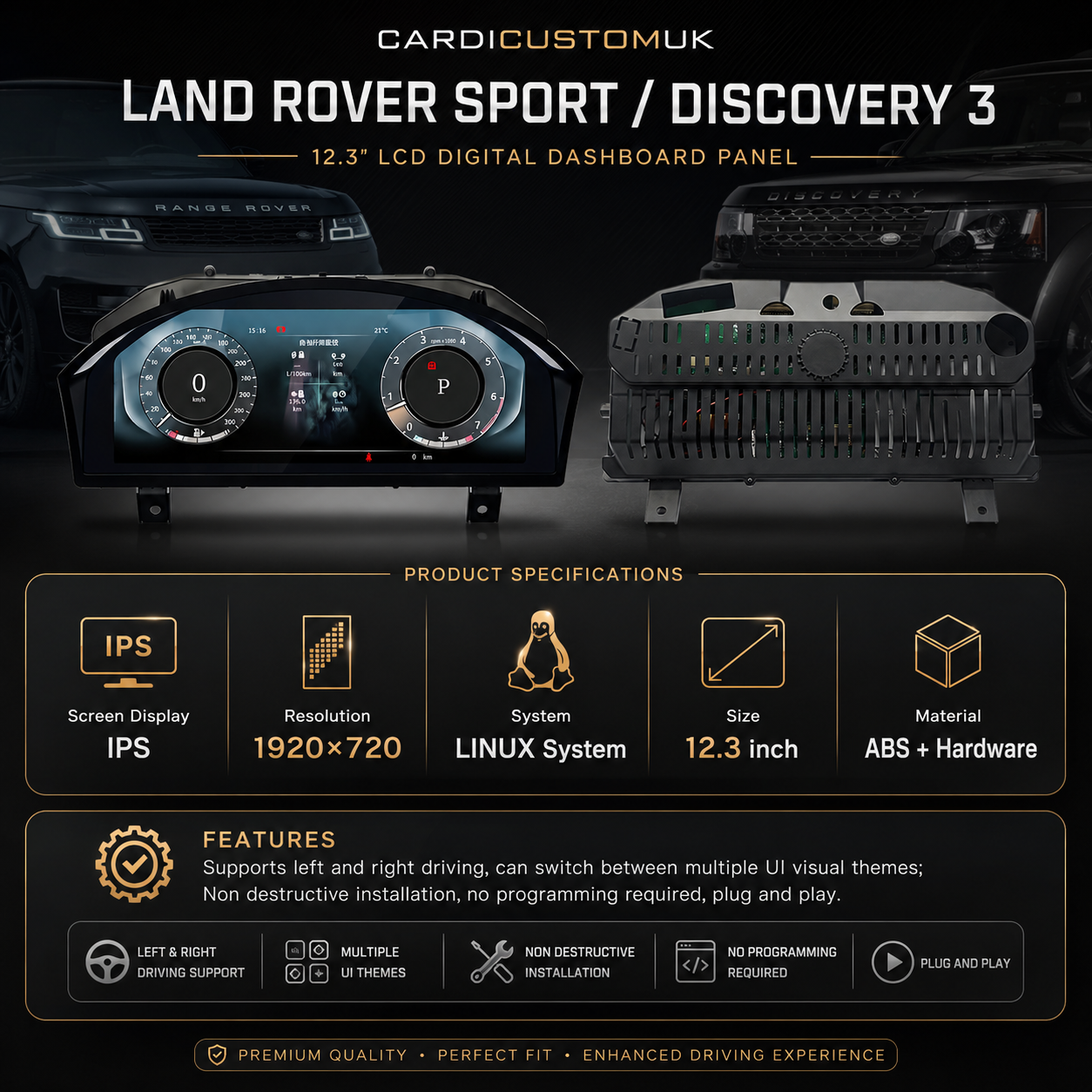 Land Rover Range Rover Sport Discovery 3 2005-2009 Digital Dashboard