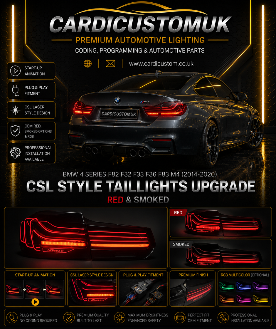 BMW 4 Series F82 F32 F33 F36 F83 M4 Taillights 2014-2020  Upgrade CSL Rear LED Lamp + Dynamic Turn Signal