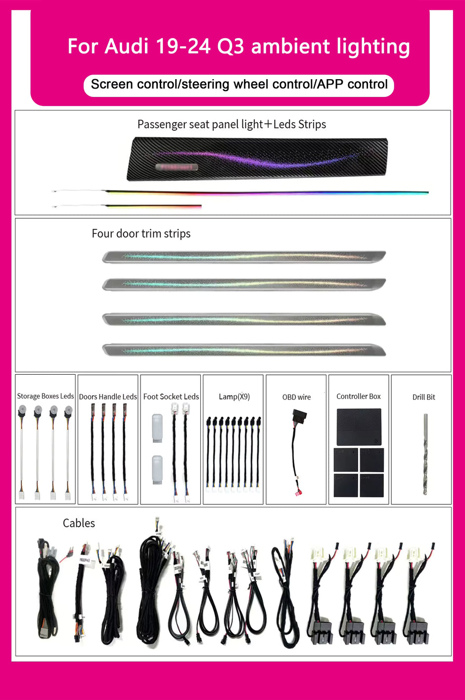 Audi Q3 2019-2024Ambient Lighting Interior