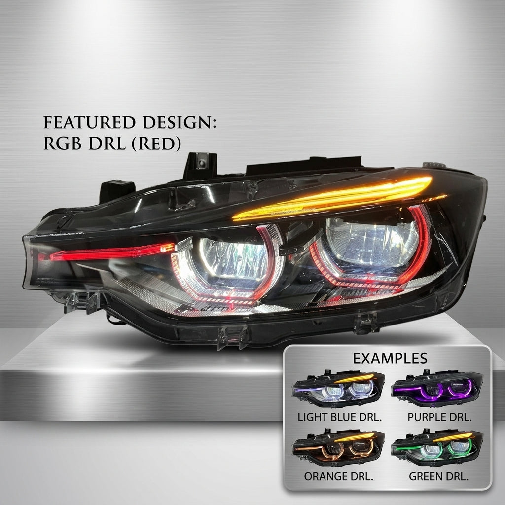 BMW 3 Series F30 / F31 / F35 (2012–2018) Headlights with RGB DRL