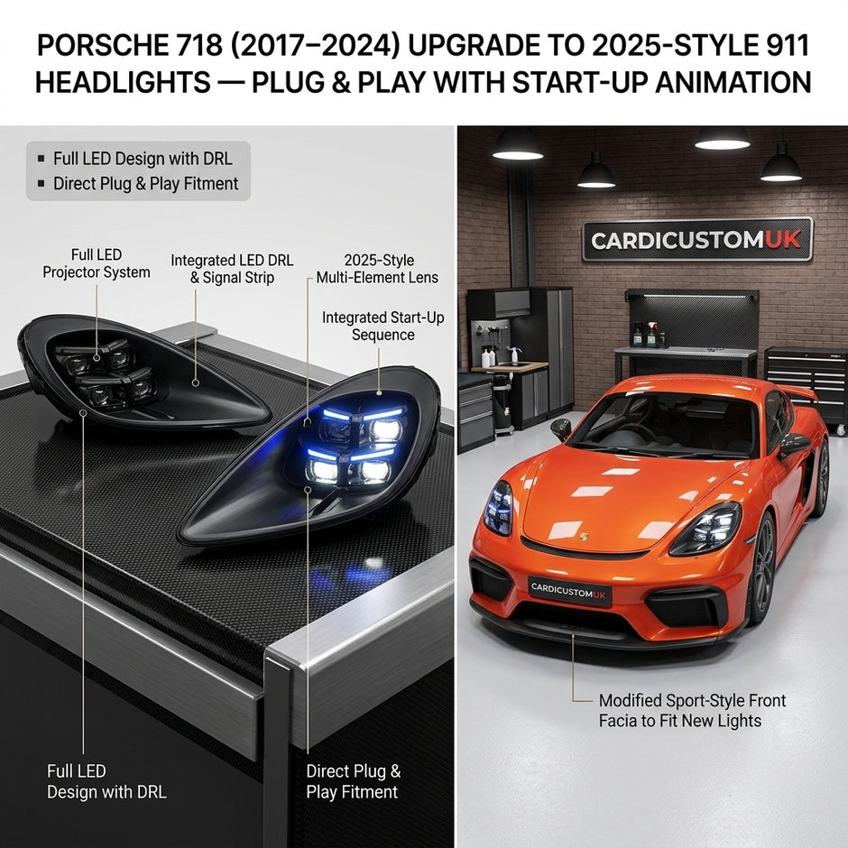 Porsche 718 (2017–2024) Upgrade to 2025-Style 911 Headlights