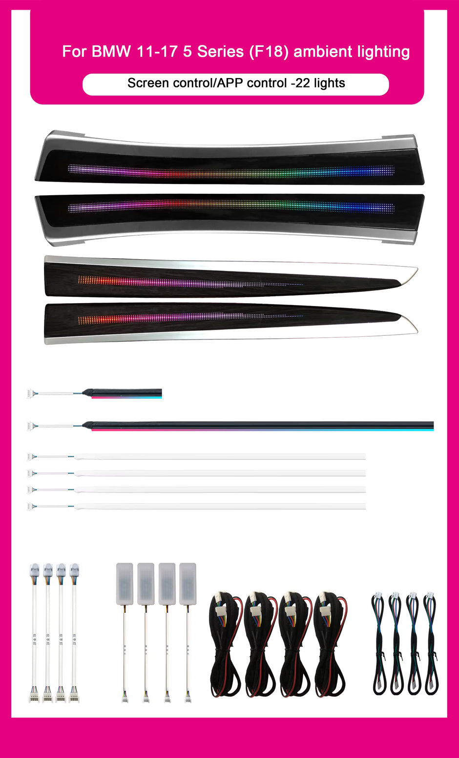 BMW 5 Series 2011-2017 F18 F10 Ambient Lights