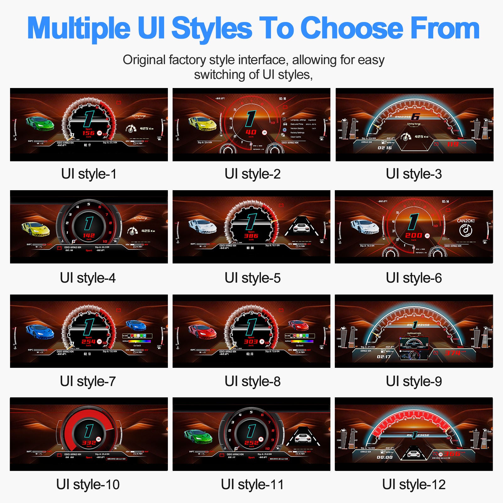 Lamborghini Gallardo 2004-2015 Digital Cluster