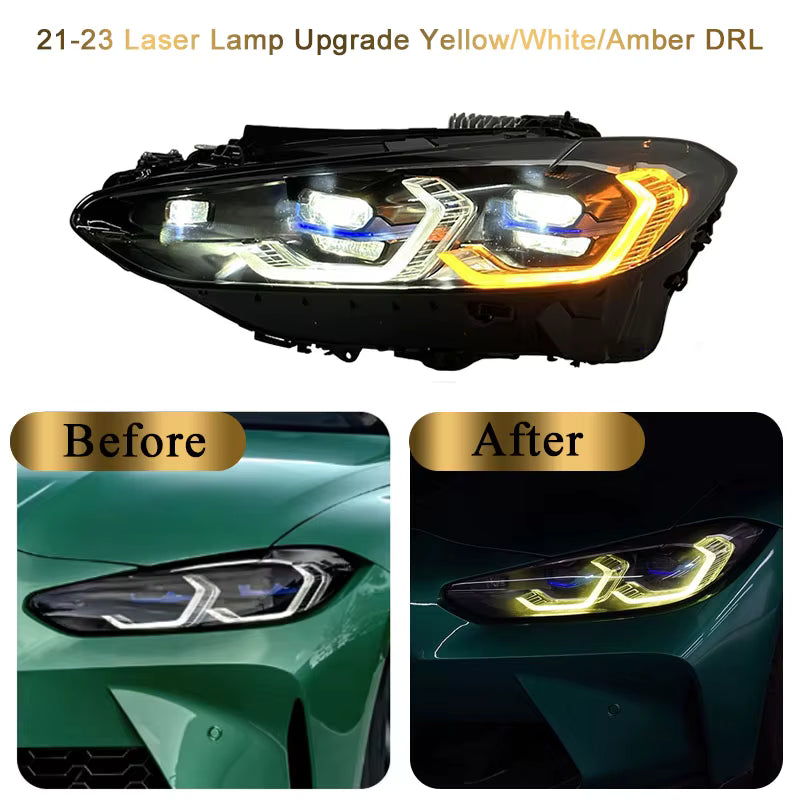 BMW G22 G26 G82 Headlights White/Yellow/Amber DRL