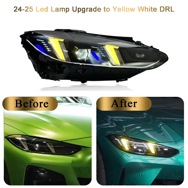 BMW 4 Series G22 G82 G80 G26 21-25 Yellow+ White Headlight Assembly Modified LED Light