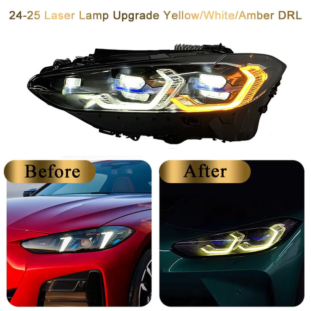 BMW G22 G26 G82 Headlights White/Yellow/Amber DRL