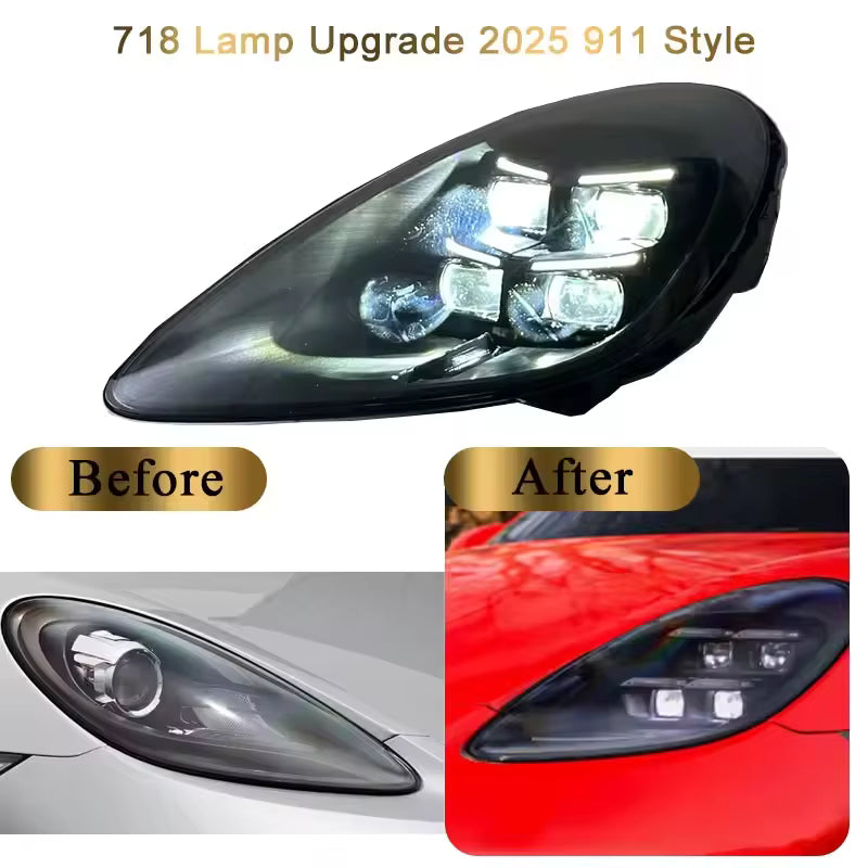 Porsche 718 (2017–2024) Upgrade to 2025-Style 911 Headlights