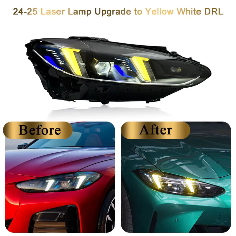 BMW 4 Series G22 G82 G80 G26 21-25 Yellow+ White Headlight Assembly Modified LED Light