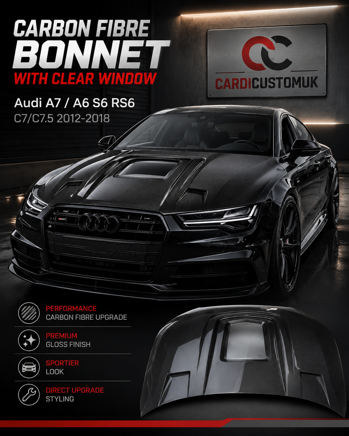 Audi Carbon Fiber Engine Hood