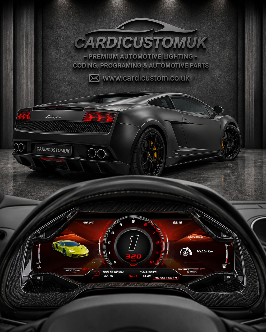 Lamborghini Gallardo 2004-2015 Digital Cluster