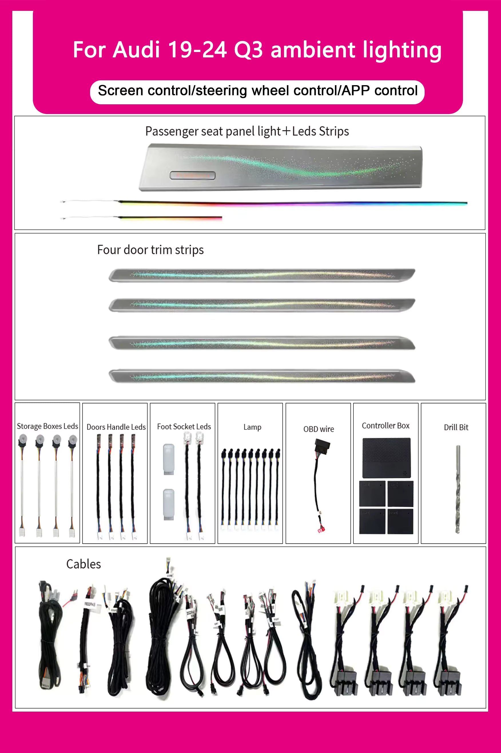 Audi Q3 2019-2024Ambient Lighting Interior