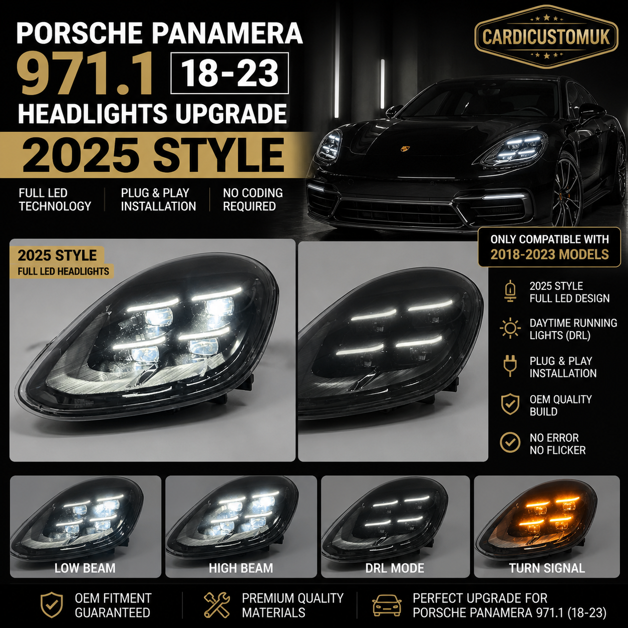 Porsche Panamera 971.1 Headlights 18-23