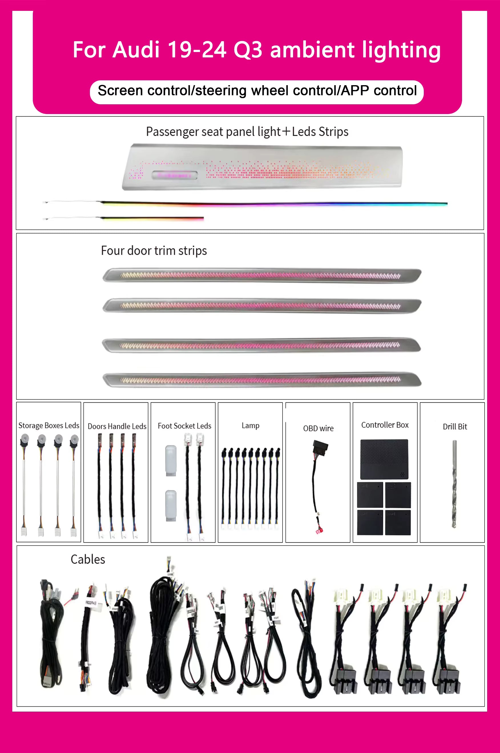 Audi Q3 2019-2024Ambient Lighting Interior