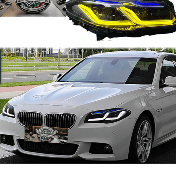 BMW 5 Series 2011-2017 F10 F18 Headlight Upgrade G30 Style Dual-colour Lamps