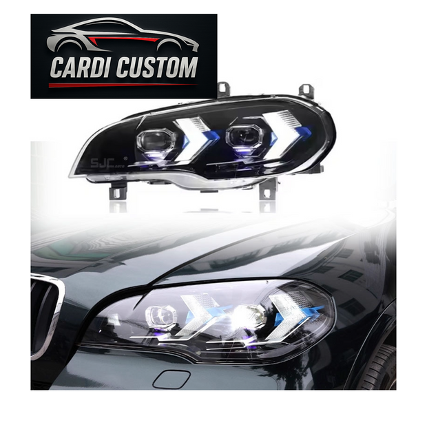 BMW X5 E70 LED Headlights Assembly 07-13 X5 Modified Laser Lens LED Turn Daytime Running Light