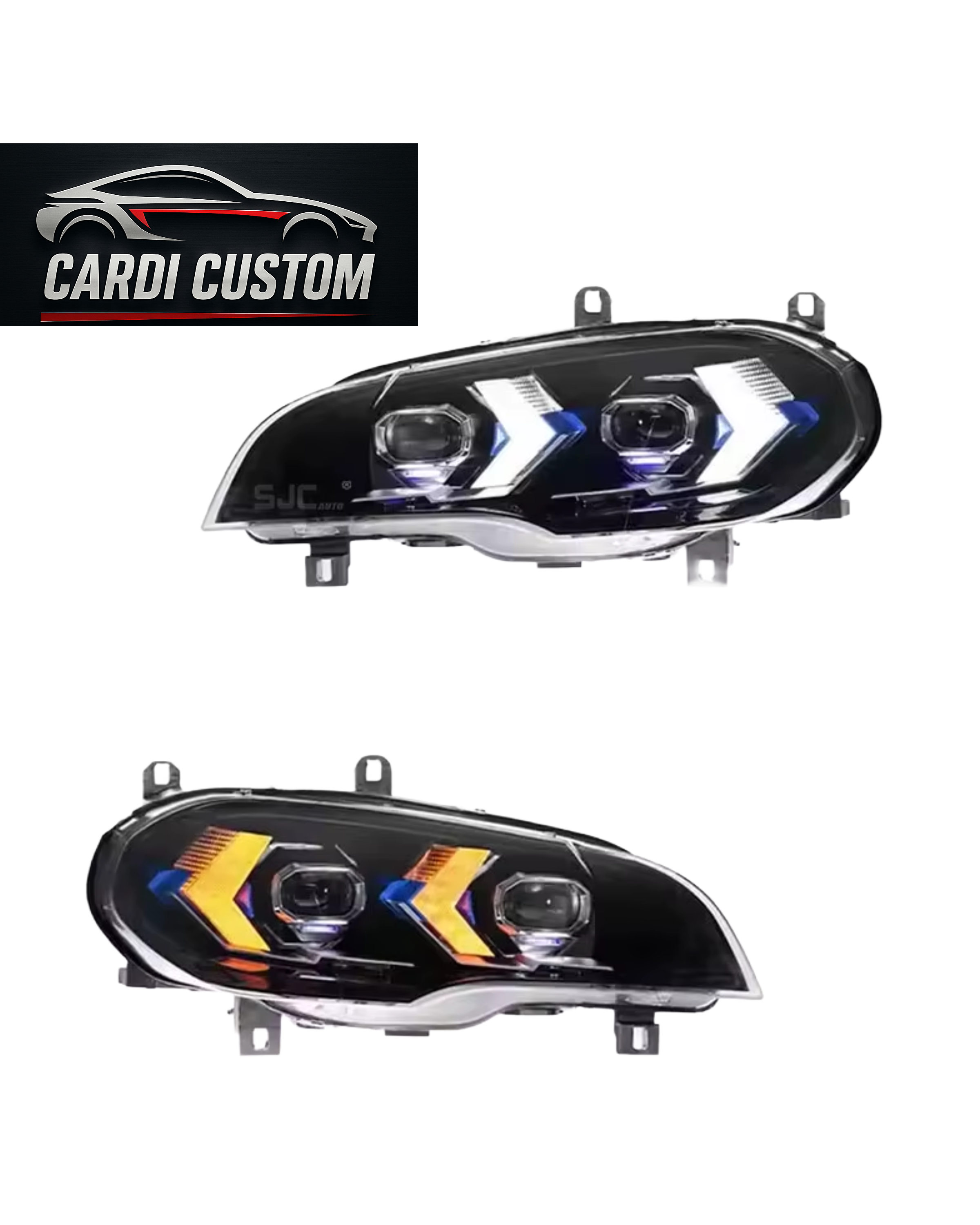 BMW X5 E70 LED Headlights Assembly 07-13 X5 Modified Laser Lens LED Turn Daytime Running Light