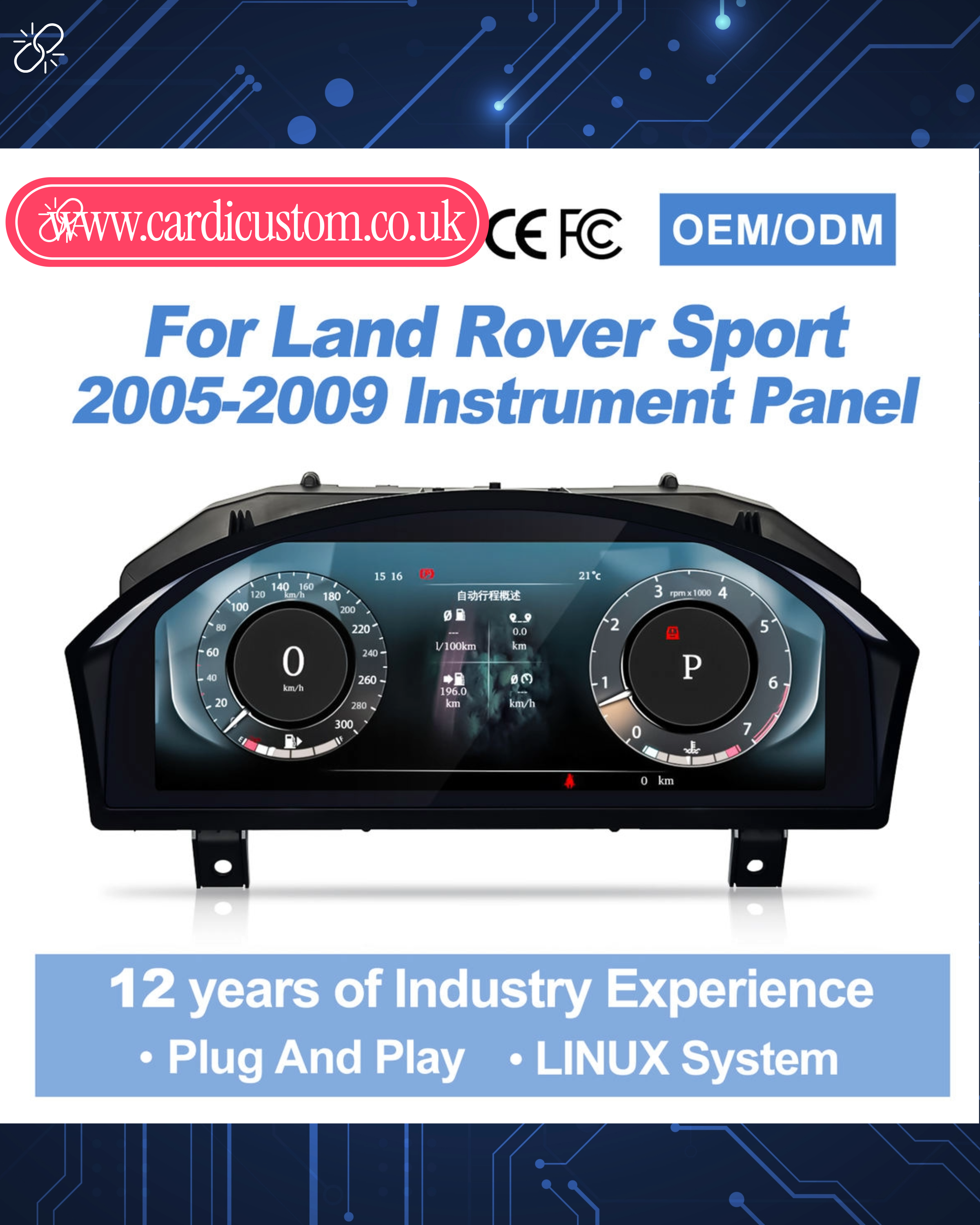 Land Rover Range Rover Sport Discovery 3 2005-2009 Digital Dashboard