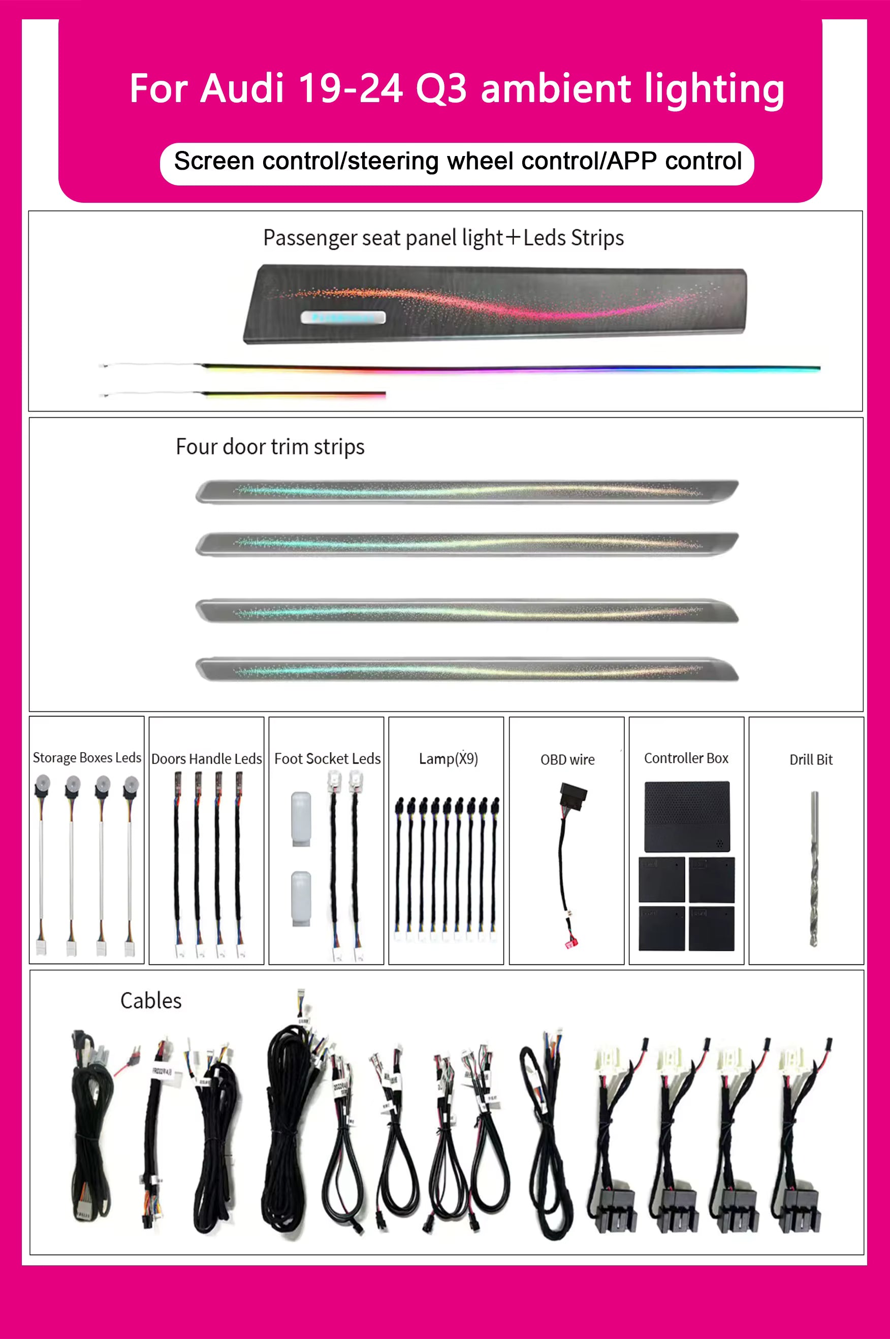 Audi Q3 2019-2024Ambient Lighting Interior