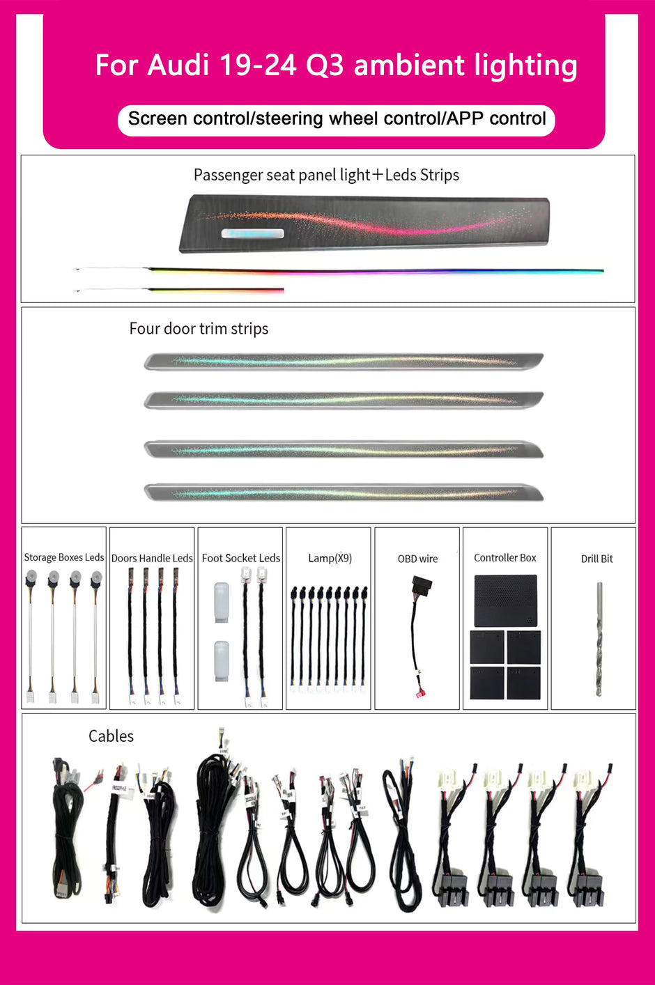 Audi Q3 2019-2024Ambient Lighting Interior