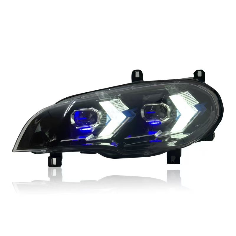 BMW X5 E70 LED Headlights Assembly 07-13 X5 Modified Laser Lens LED Turn Daytime Running Light