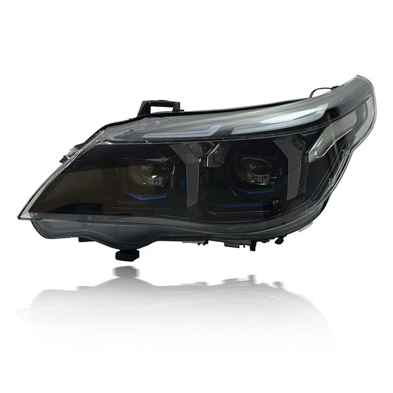 BMW 5 Series E60 Headlight Assembly 03-10 Modified Snake Eyes Style LED Dual Color Daytime Running Light