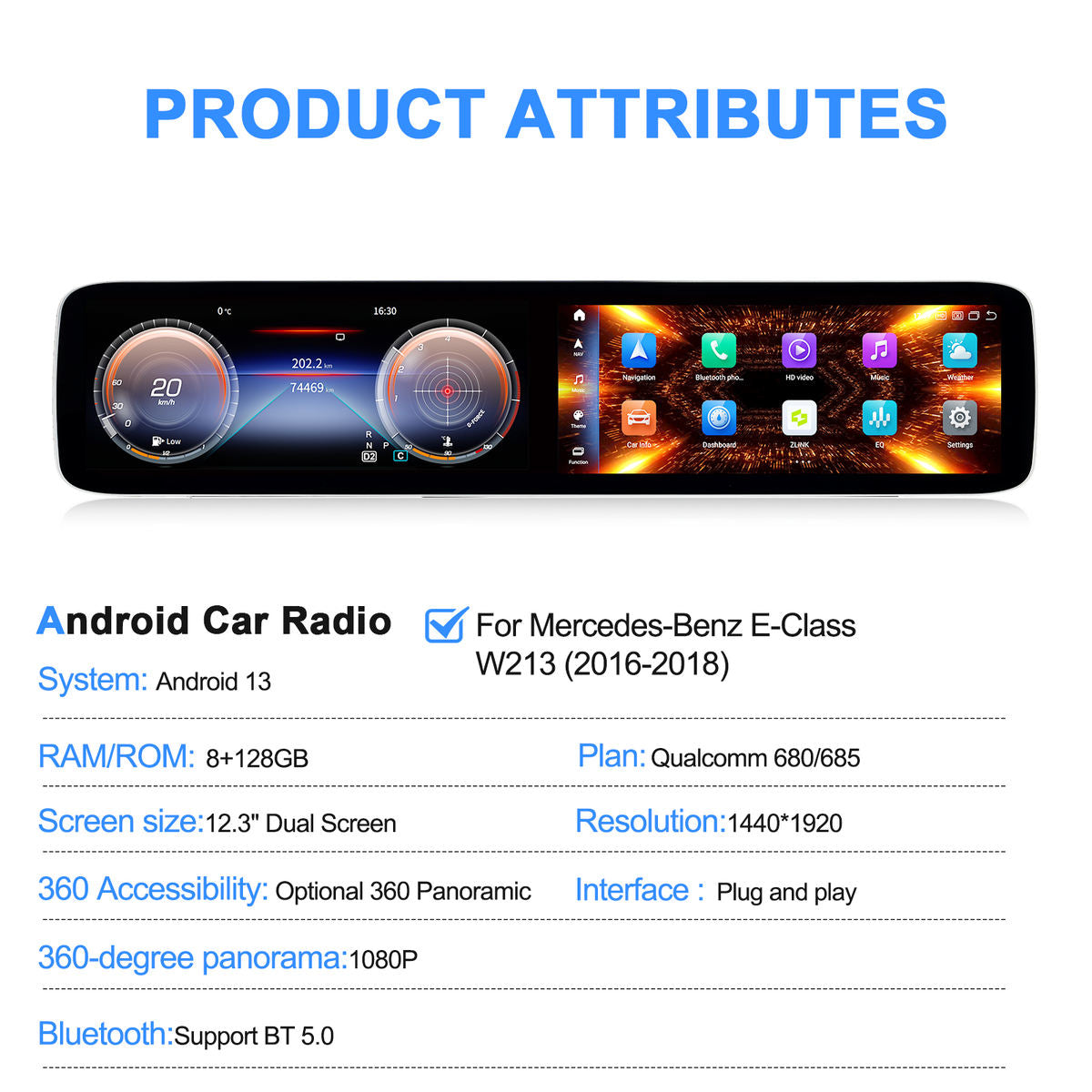 Mercedes-Benz E-Class W213 2016-2018 Dual Screen