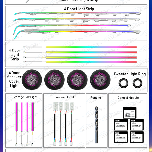 BMW X3 X4 G01 G02 2018-2024 Ambient lights Trims