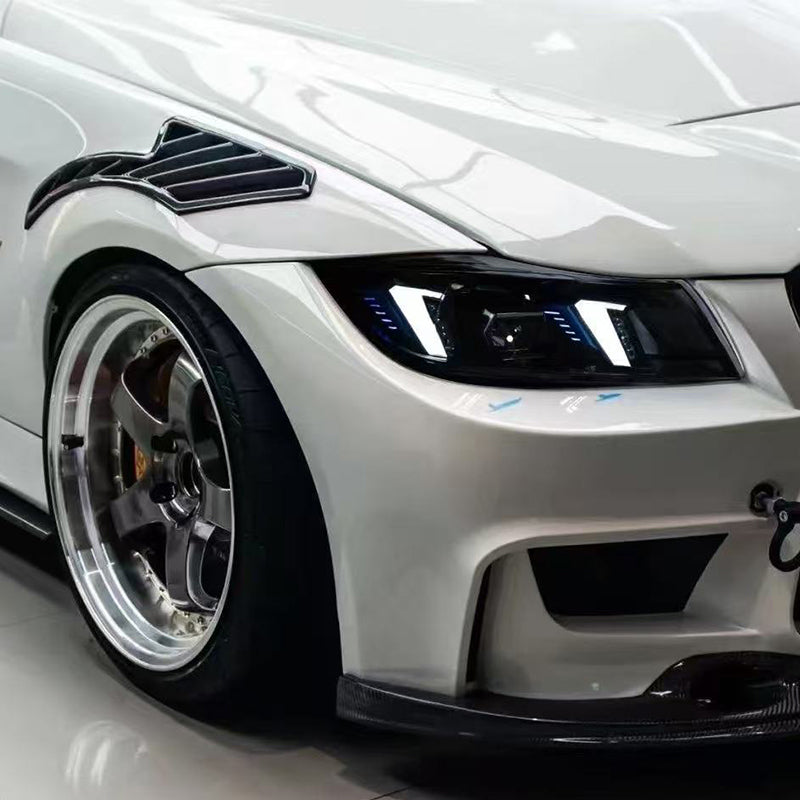 BMW 3 Series E90 E91 Snake Eye White DRL Headlights