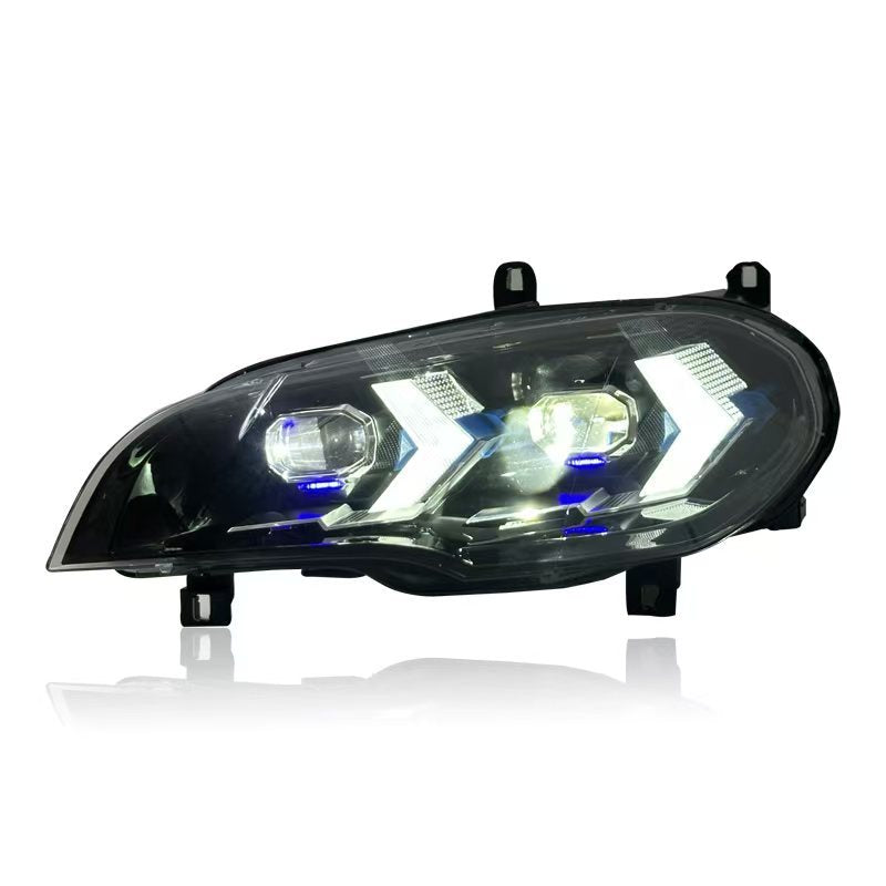 BMW X5 E70 LED Headlights Assembly 07-13 X5 Modified Laser Lens LED Turn Daytime Running Light