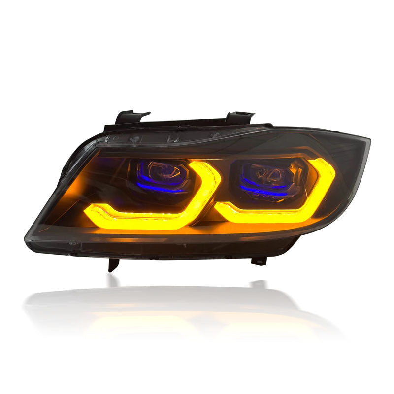 BMW M3 E92 Headlights 2007-2010 Yellow/White Dual Color Laser LED