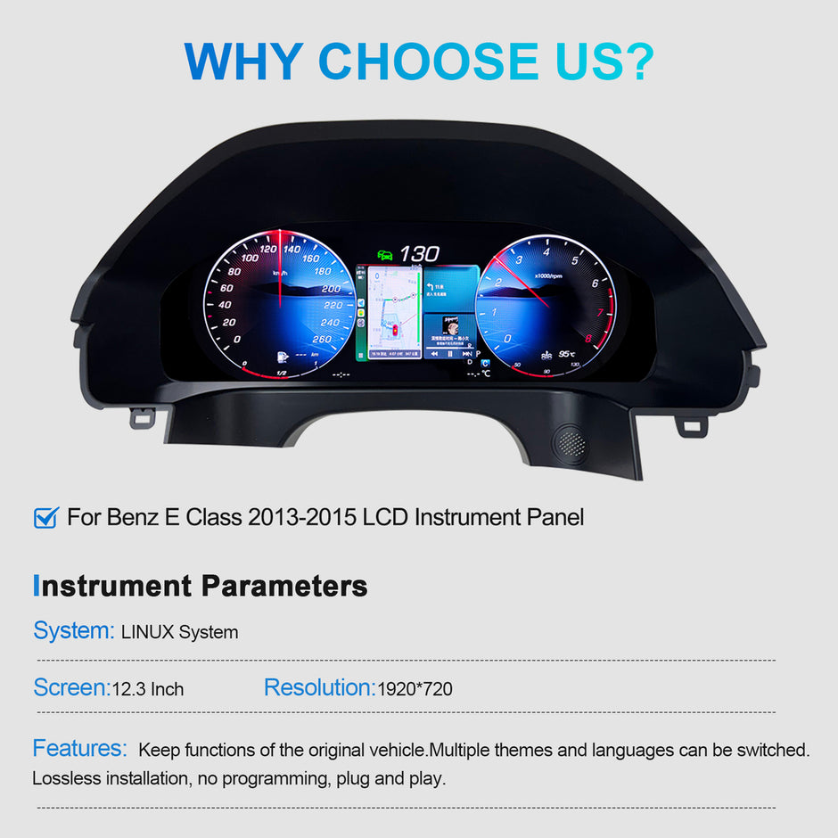 Benz E Class 2013-2015 Auto Speedometer Linux System With Carplay