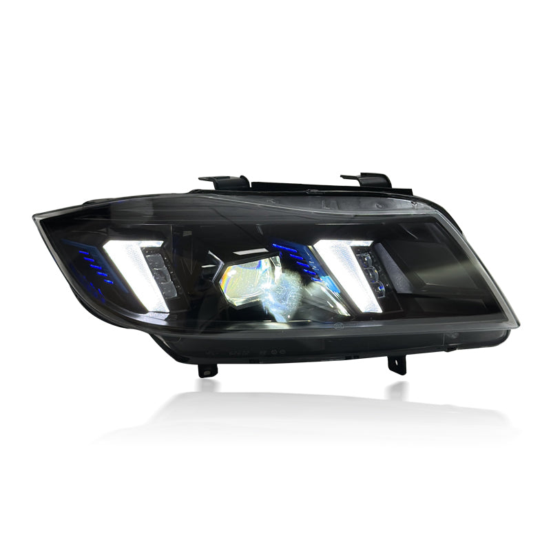 BMW 3 Series E90 E91 Snake Eye White DRL Headlights