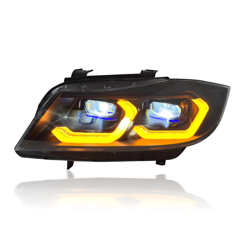 BMW M3 E92 Headlights 2007-2010 Yellow/White Dual Color Laser LED