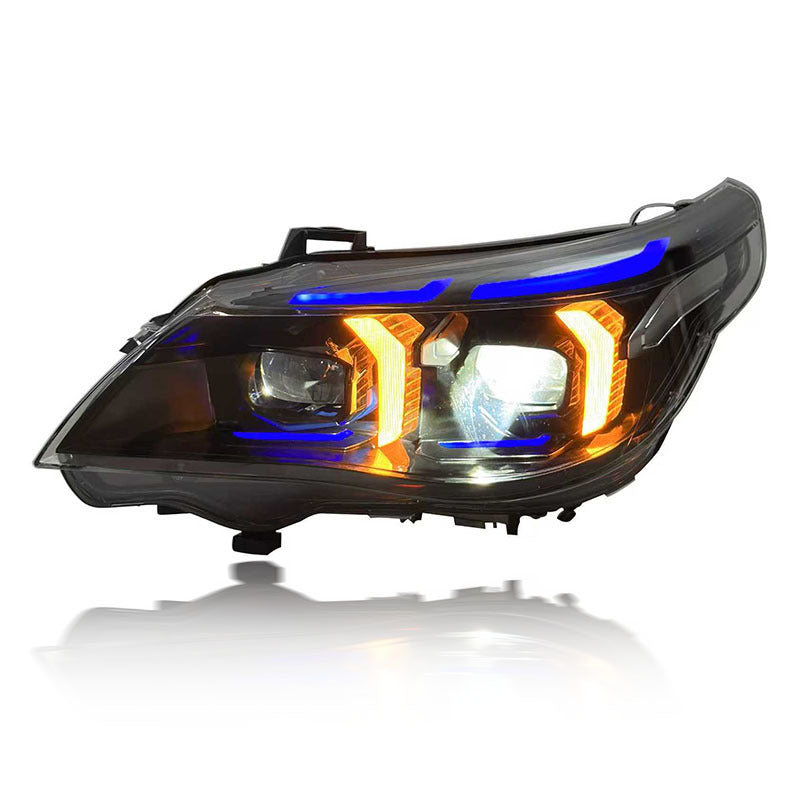 BMW 5 Series E60 Headlight Assembly 03-10 Modified Snake Eyes Style LED Dual Color Daytime Running Light