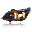 BMW 5 Series E60 Headlight Assembly 03-10 Modified Snake Eyes Style LED Dual Color Daytime Running Light
