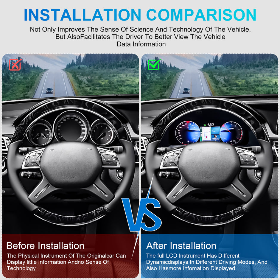 Benz E Class 2013-2015 Auto Speedometer Linux System With Carplay