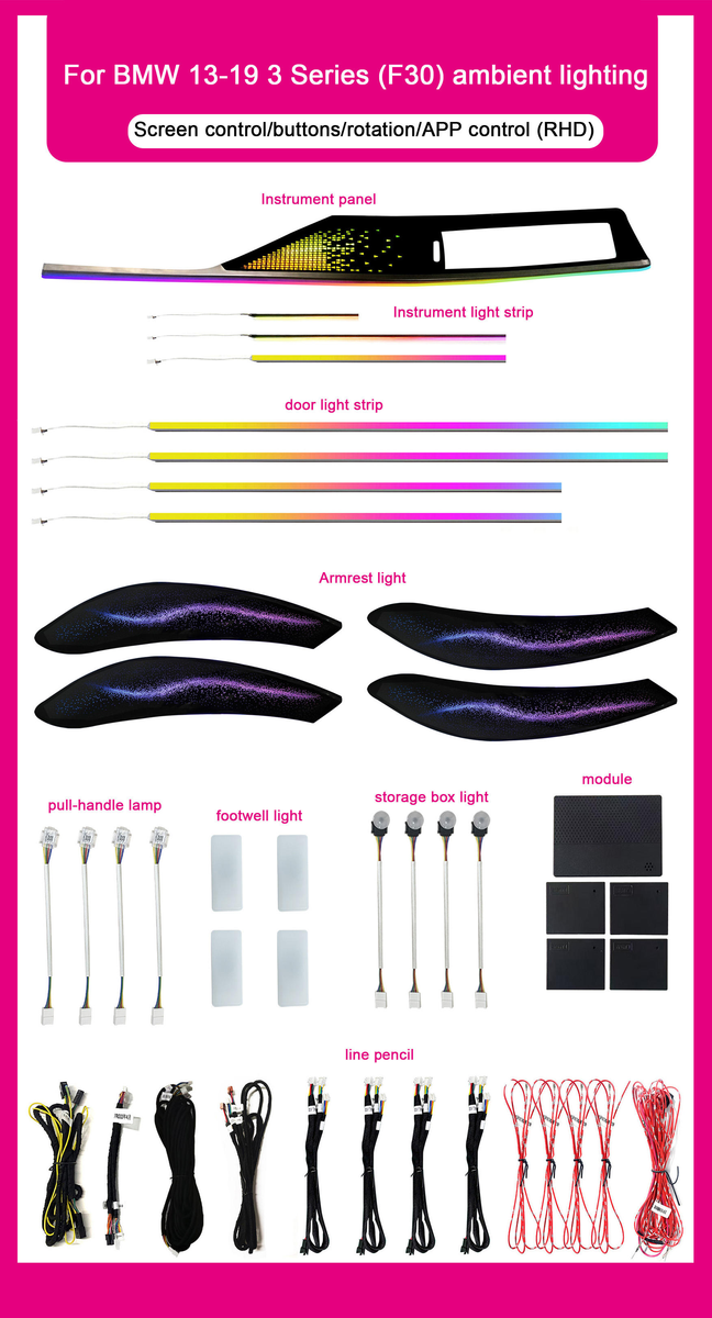 BMW 3 Series 2013-2019 F30 F34 F35 Ambient Lighting