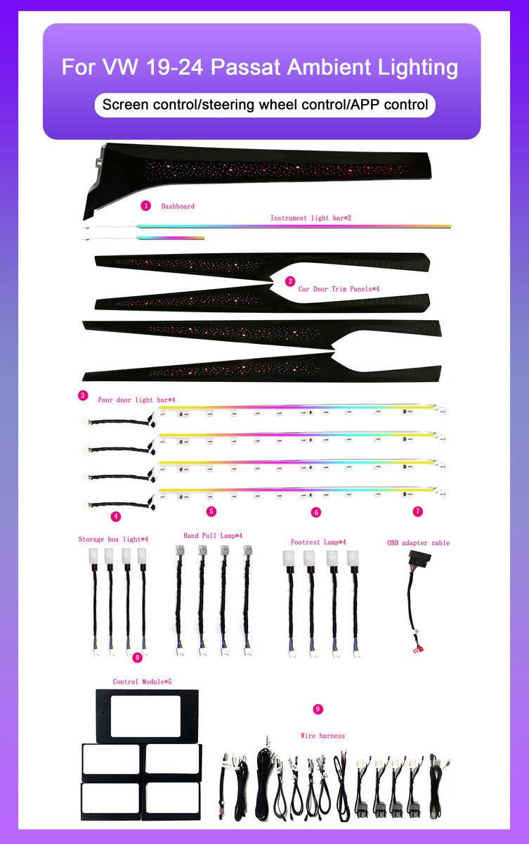 Volkswagen Passat 2019-2024 Ambient Lights
