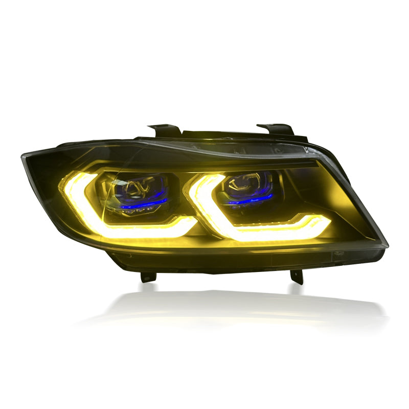 BMW M3 E92 Headlights 2007-2010 Yellow/White Dual Color Laser LED