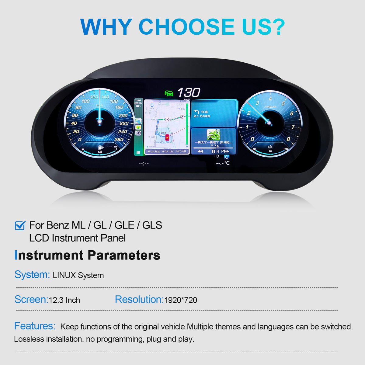 Mercedes-Benz ML GL GLE GLS W166 X166 Virtual Cockpit